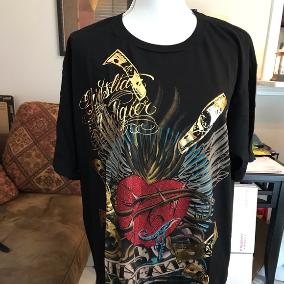 Christian Audigier Other - Christian Audigier -Ed Hardy Rhinestone Tee L